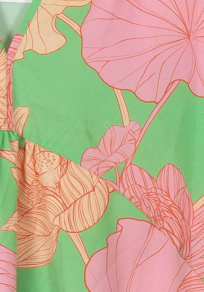 Blouse Verte et Rose - Taille XXL/44 de la marque Indies | PARAD119365 - Vendu par Paradigme - Image 3