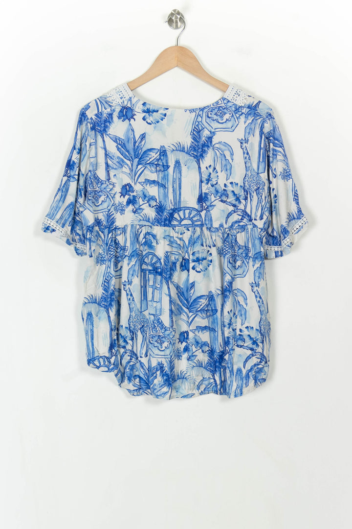 Blouse Bleue et Blanche - Taille XXL/44 de la marque Indies | PARAD119366 - Vendu par Paradigme - Image 5