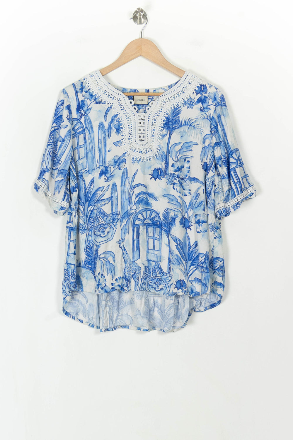 Blouse Bleue et Blanche - Taille XXL/44 de la marque Indies | PARAD119366 - Vendu par Paradigme - Image 2