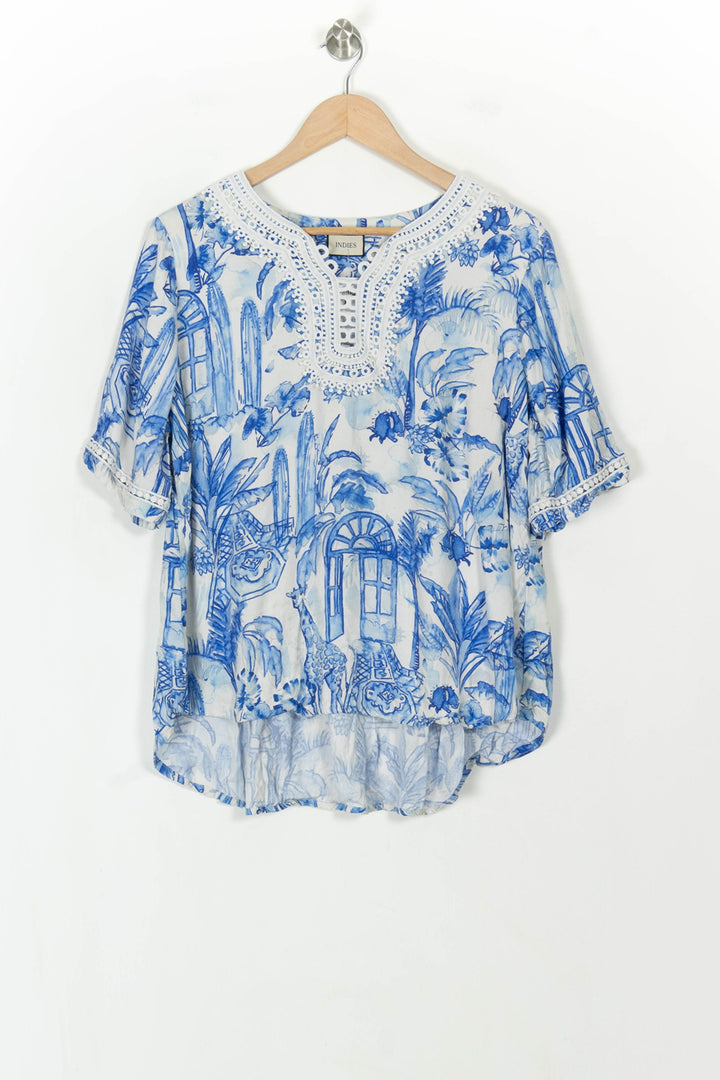 Blouse Bleue et Blanche - Taille XXL/44 de la marque Indies | PARAD119366 - Vendu par Paradigme - Image 2