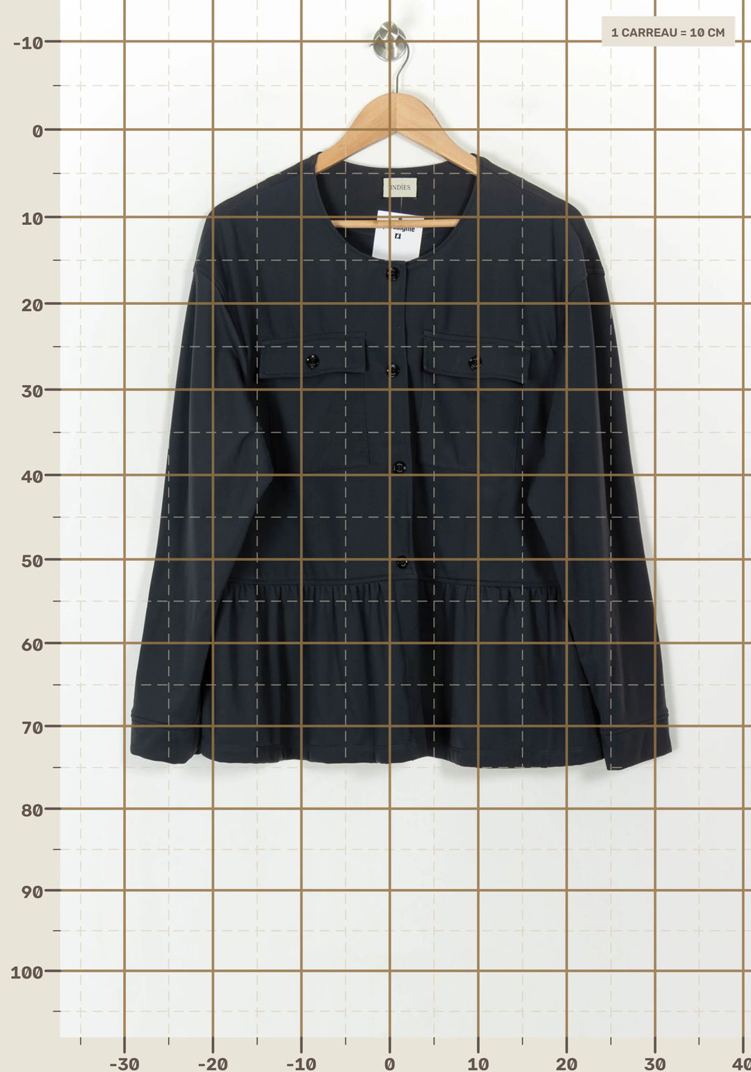 Veste Grise - Taille XXXL/46 de la marque Indies | PARAD119367 - Vendu par Paradigme - Image 4