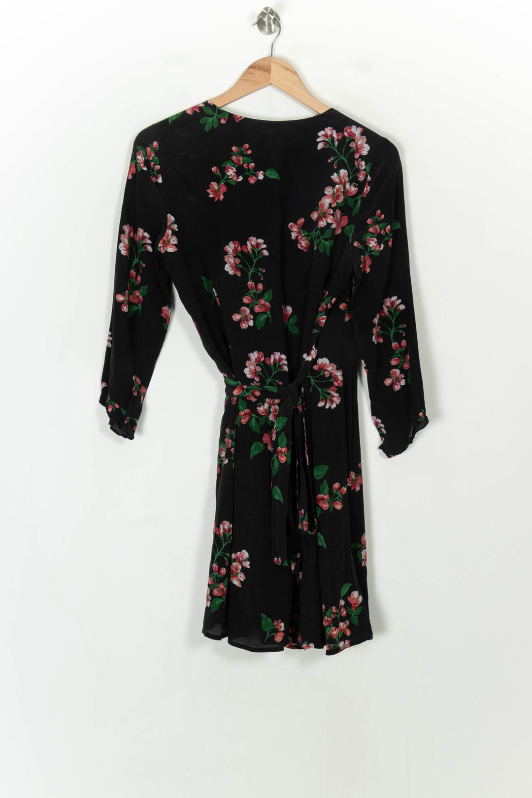 Robe Portefeuille Noire et Fleurie - Taille M/38 de la marque Sézane | PARAD119377 - Vendu par Paradigme - Image 5
