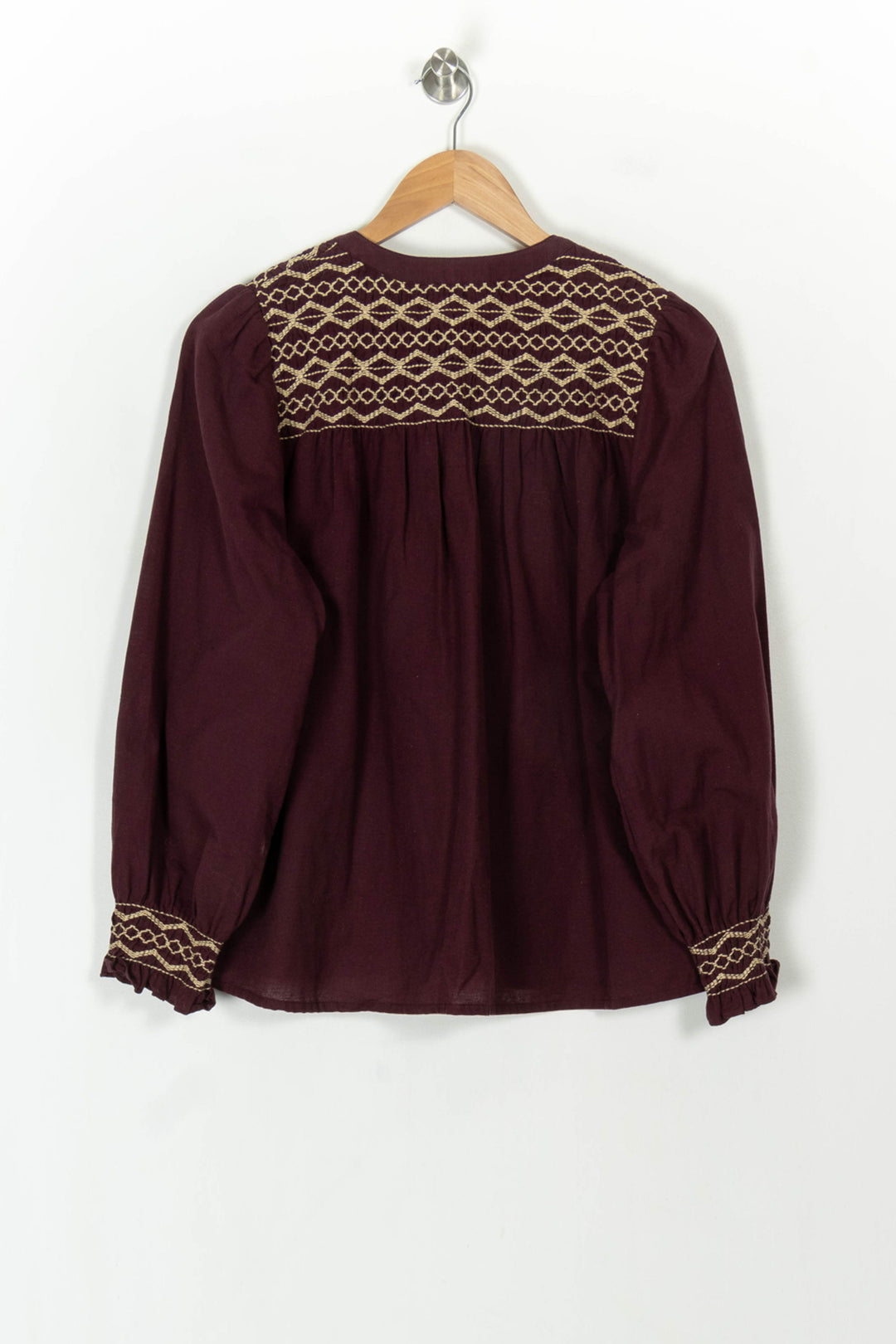 Blouse Bordeaux et Beige - Taille L/40 de la marque ba&amp;sh | PARAD119384 - Vendu par Paradigme - Image 5