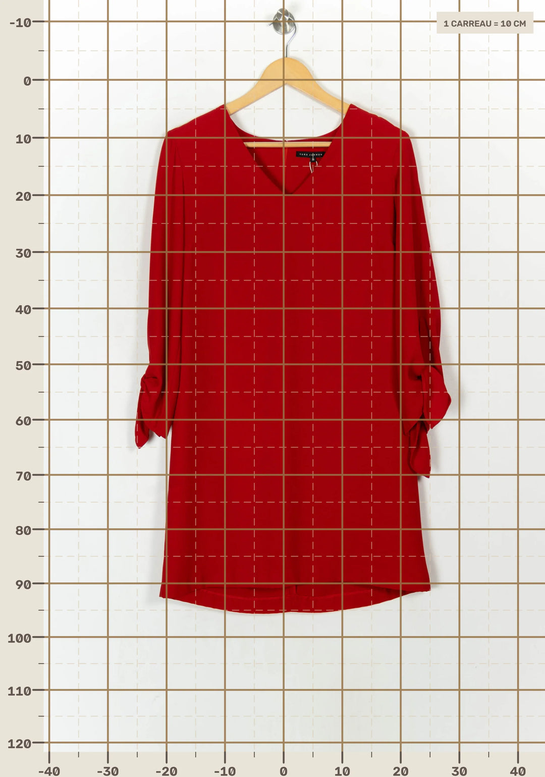 Robe Courte Rouge - Taille M/38 de la marque Tara Jarmon | PARAD119388 - Vendu par Paradigme - Image 4