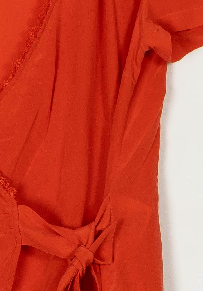 Blouse Portefeuille Orange - Taille M/38 de la marque Sézane | PARAD119390 - Vendu par Paradigme - Image 3