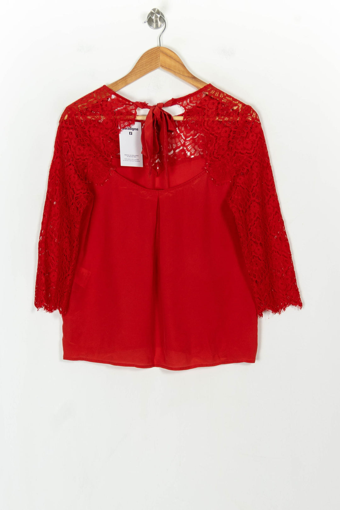Blouse Rouge - Taille M/38 de la marque Sézane | PARAD119394 - Vendu par Paradigme - Image 5