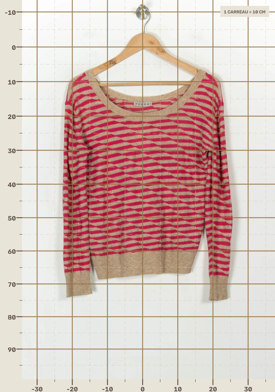 Pull Beige et Rose - Taille S/36 de la marque Kookai | PARAD119395 - Vendu par Paradigme - Image 4
