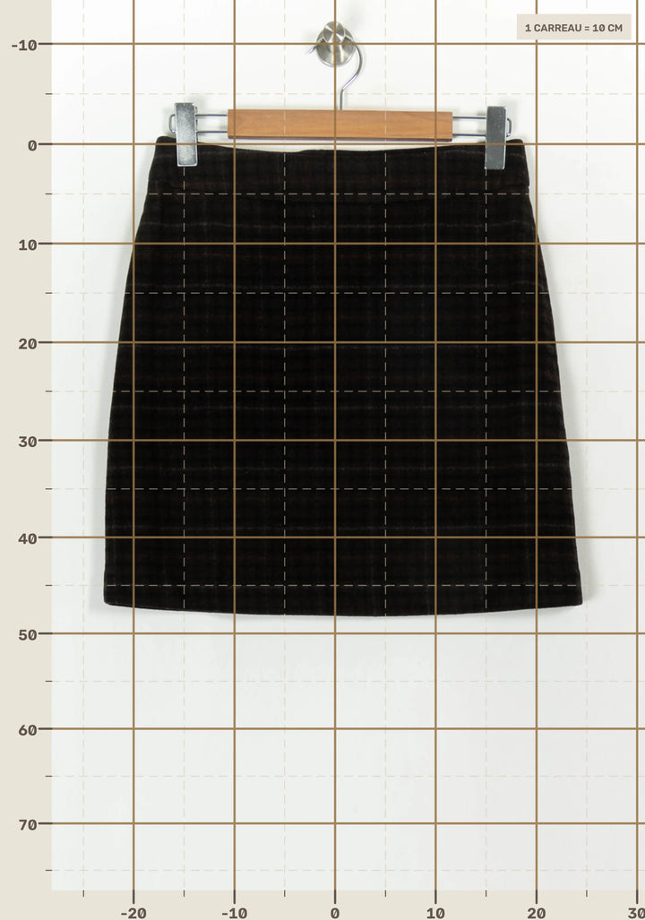 Jupe Courte Noire et Marron - Taille M/38 de la marque Tara Jarmon | PARAD119397 - Vendu par Paradigme - Image 4