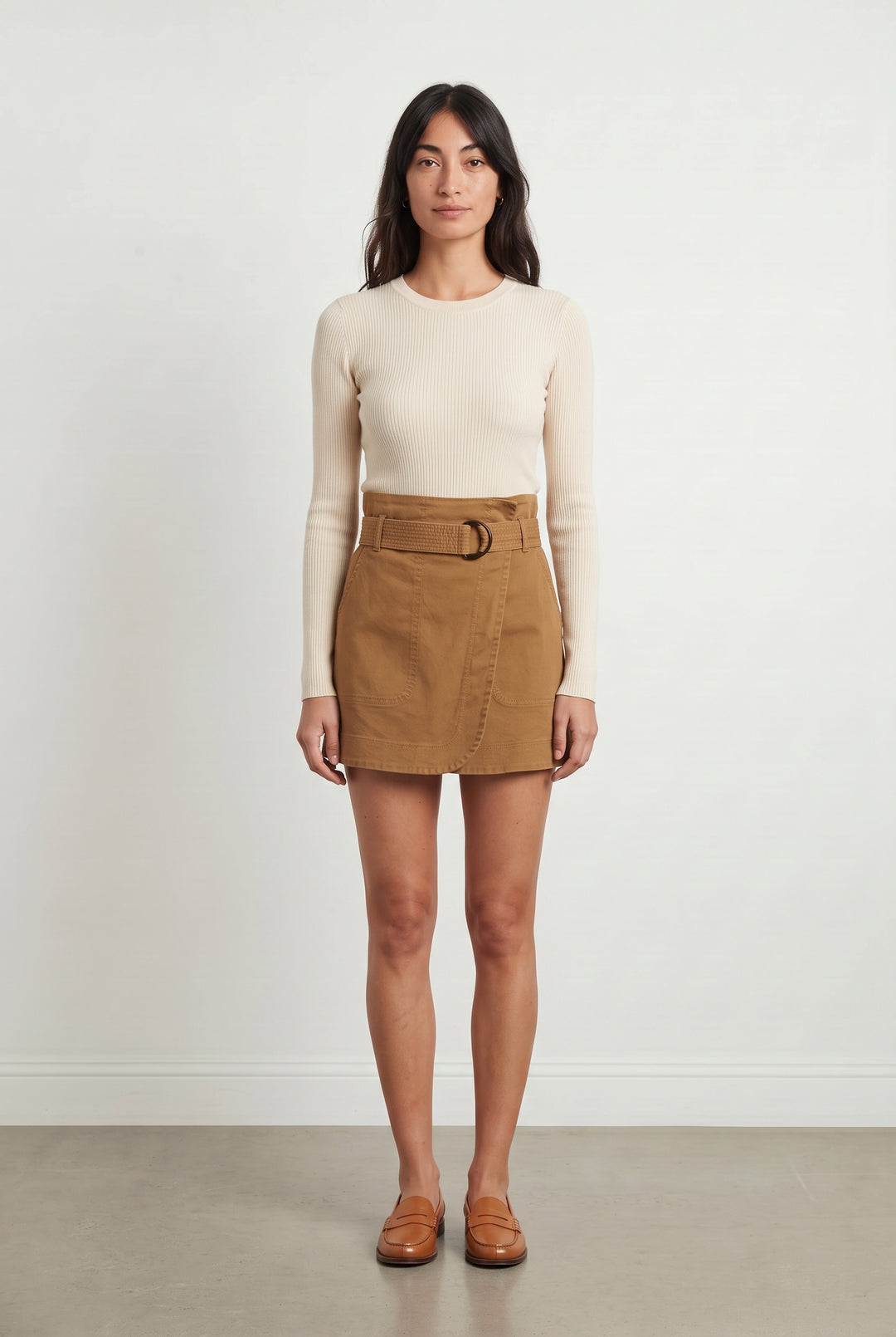 Jupe Ceinturée Beige - Taille M/38 de la marque Sézane | PARAD119398 - Vendu par Paradigme - Image 1