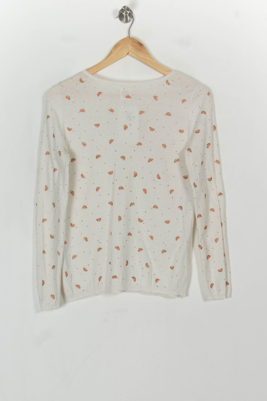 Pull Blanc et Orange - Taille S/36 de la marque Des petits hauts | PARAD119403 - Vendu par Paradigme - Image 5