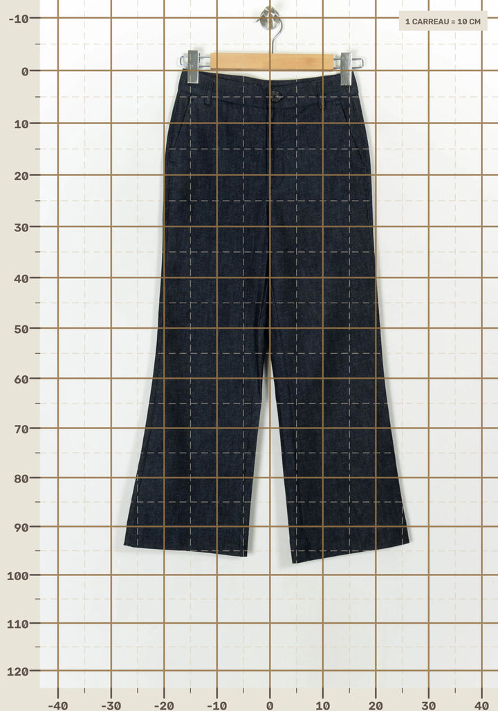 Pantalon Large Bleu - Taille XS/34 de la marque La Fée Maraboutée | PARAD119411 - Vendu par Paradigme - Image 4