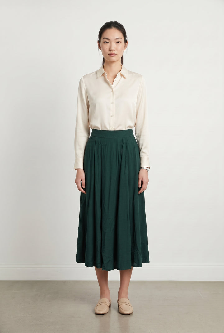 Jupe Midi Verte - Taille XS/34 de la marque Modetrotter | PARAD119412 - Vendu par Paradigme - Image 1