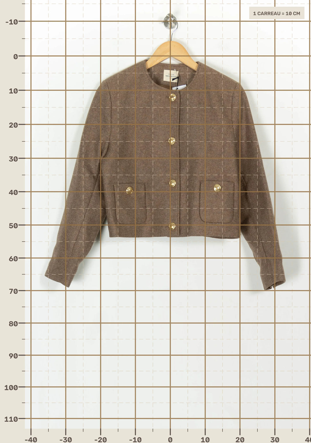 Veste Courte Beige - Taille L/40 de la marque Petite Mendigote | PARAD119428 - Vendu par Paradigme - Image 4