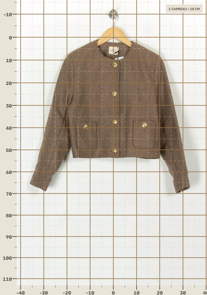 Veste Courte Beige - Taille L/40 de la marque Petite Mendigote | PARAD119428 - Vendu par Paradigme - Image 4