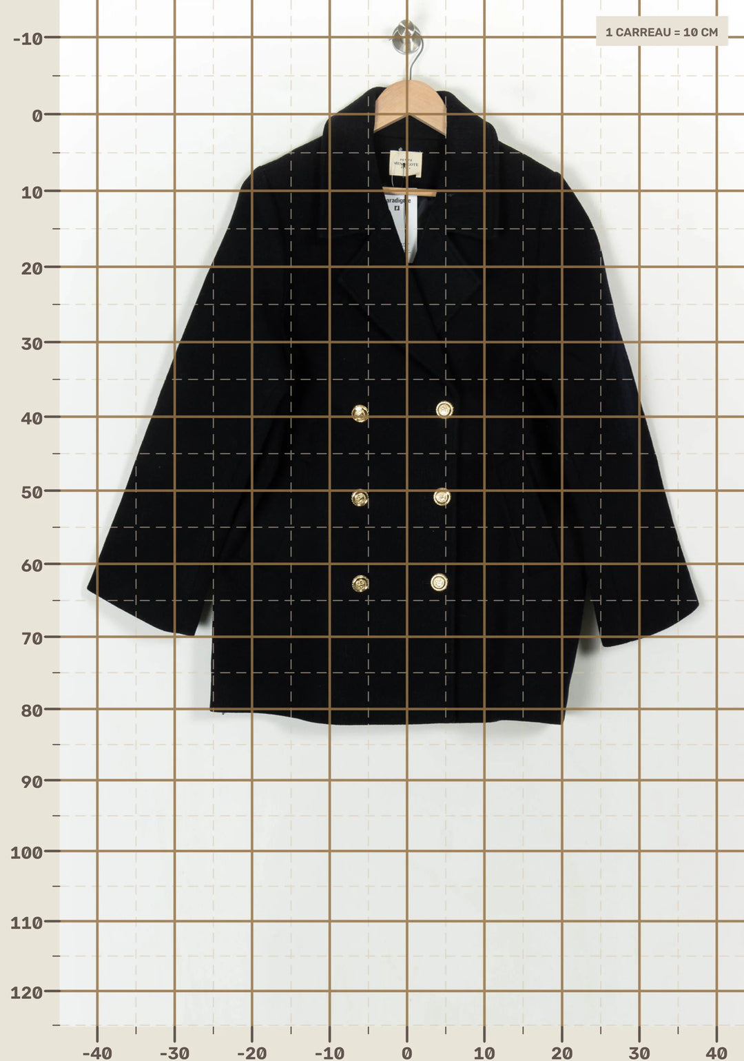 Caban Bleu - Taille L/40 de la marque Petite Mendigote | PARAD119435 - Vendu par Paradigme - Image 4