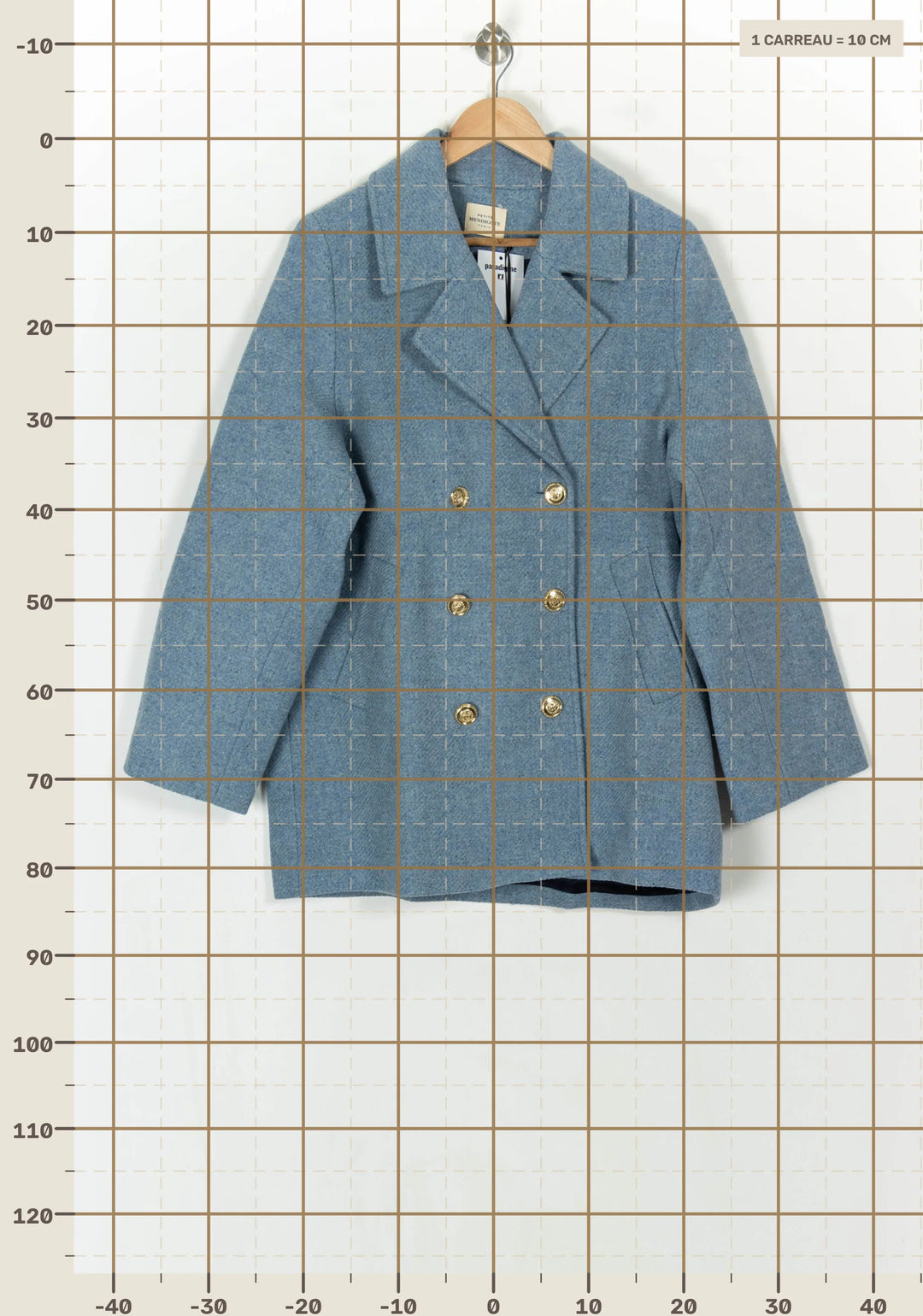 Manteau Bleu - Taille L/40 de la marque Petite Mendigote | PARAD119439 - Vendu par Paradigme - Image 4