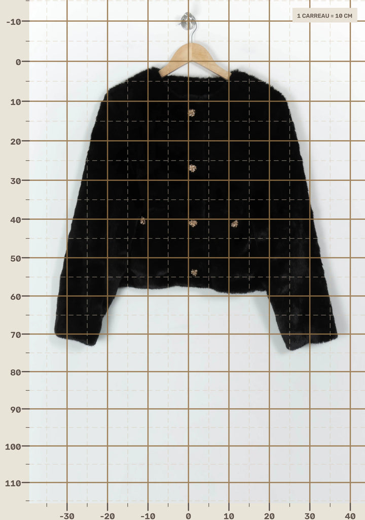 Veste Fourrure Noire - Taille XL/42 de la marque Petite Mendigote | PARAD119442 - Vendu par Paradigme - Image 4