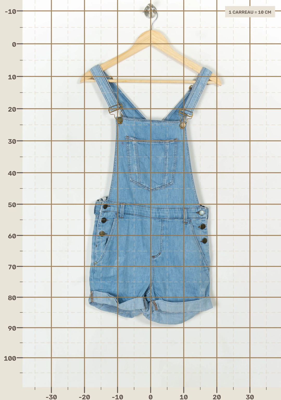 Salopette Short Bleu - Taille XS/34 de la marque Comptoir des Cotonniers | PARAD119451 - Vendu par Paradigme - Image 4