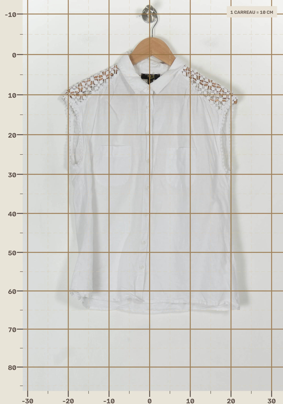 Chemise Sans Manches Blanche - Taille L/40 de la marque Maison 123 | PARAD119457 - Vendu par Paradigme - Image 4