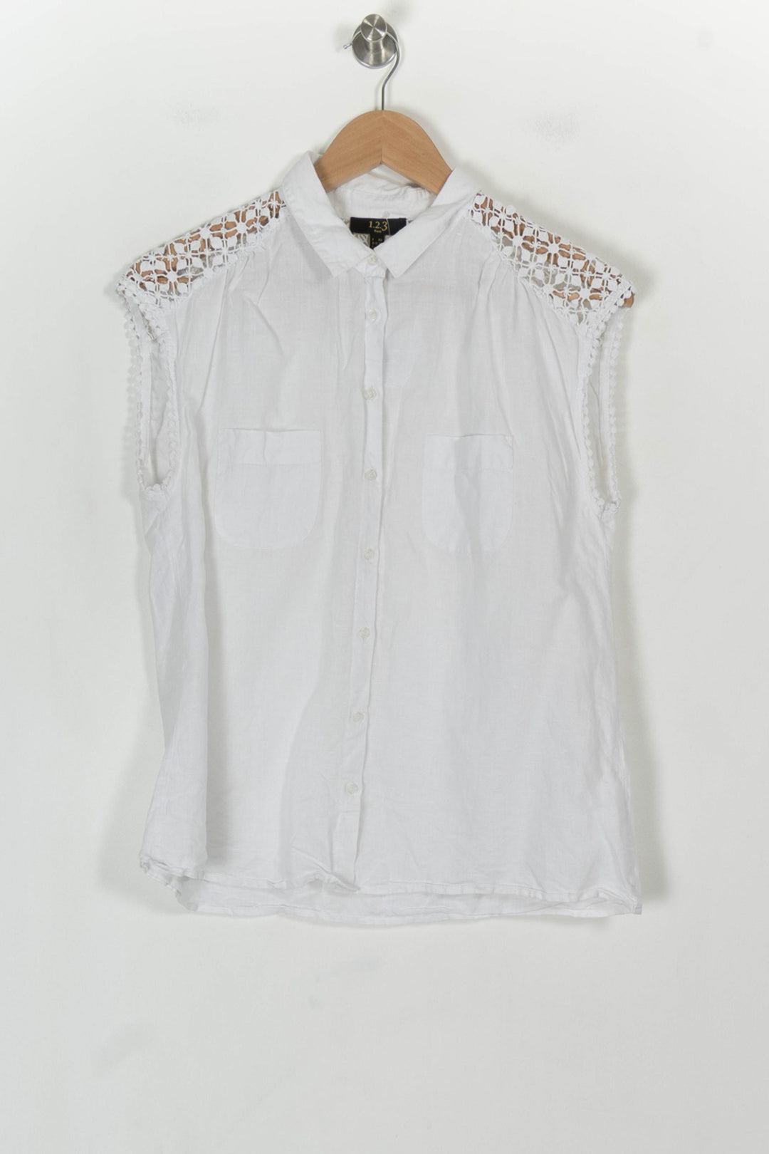 Chemise Sans Manches Blanche - Taille L/40 de la marque Maison 123 | PARAD119457 - Vendu par Paradigme - Image 2