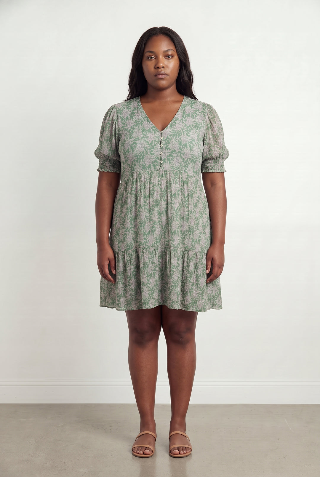 Robe Courte Verte et Lilas - Taille XL/42 de la marque Maison 123 | PARAD119459 - Vendu par Paradigme - Image 1