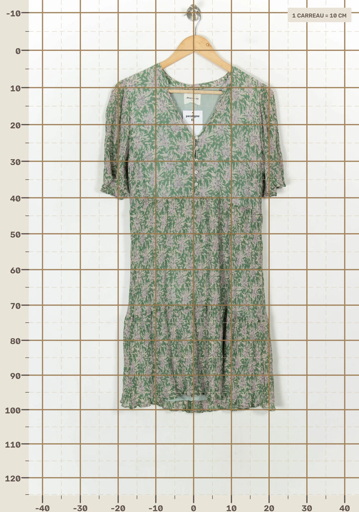 Robe Courte Verte et Lilas - Taille XL/42 de la marque Maison 123 | PARAD119459 - Vendu par Paradigme - Image 4