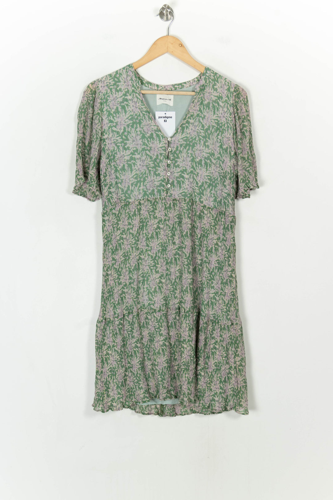Robe Courte Verte et Lilas - Taille XL/42 de la marque Maison 123 | PARAD119459 - Vendu par Paradigme - Image 2