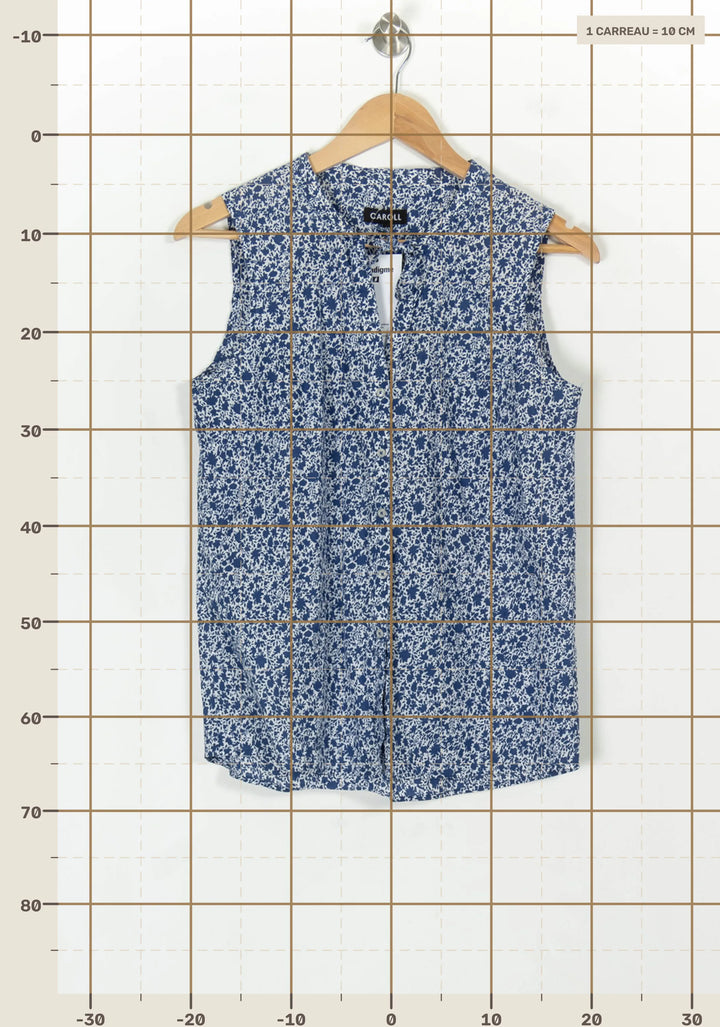 Blouse Bleu et Blanc - Taille L/40 de la marque Caroll | PARAD119460 - Vendu par Paradigme - Image 4