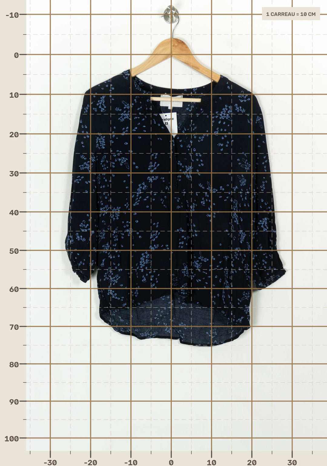 Blouse Noire et Bleue - Taille L/40 de la marque Sud express | PARAD119463 - Vendu par Paradigme - Image 4