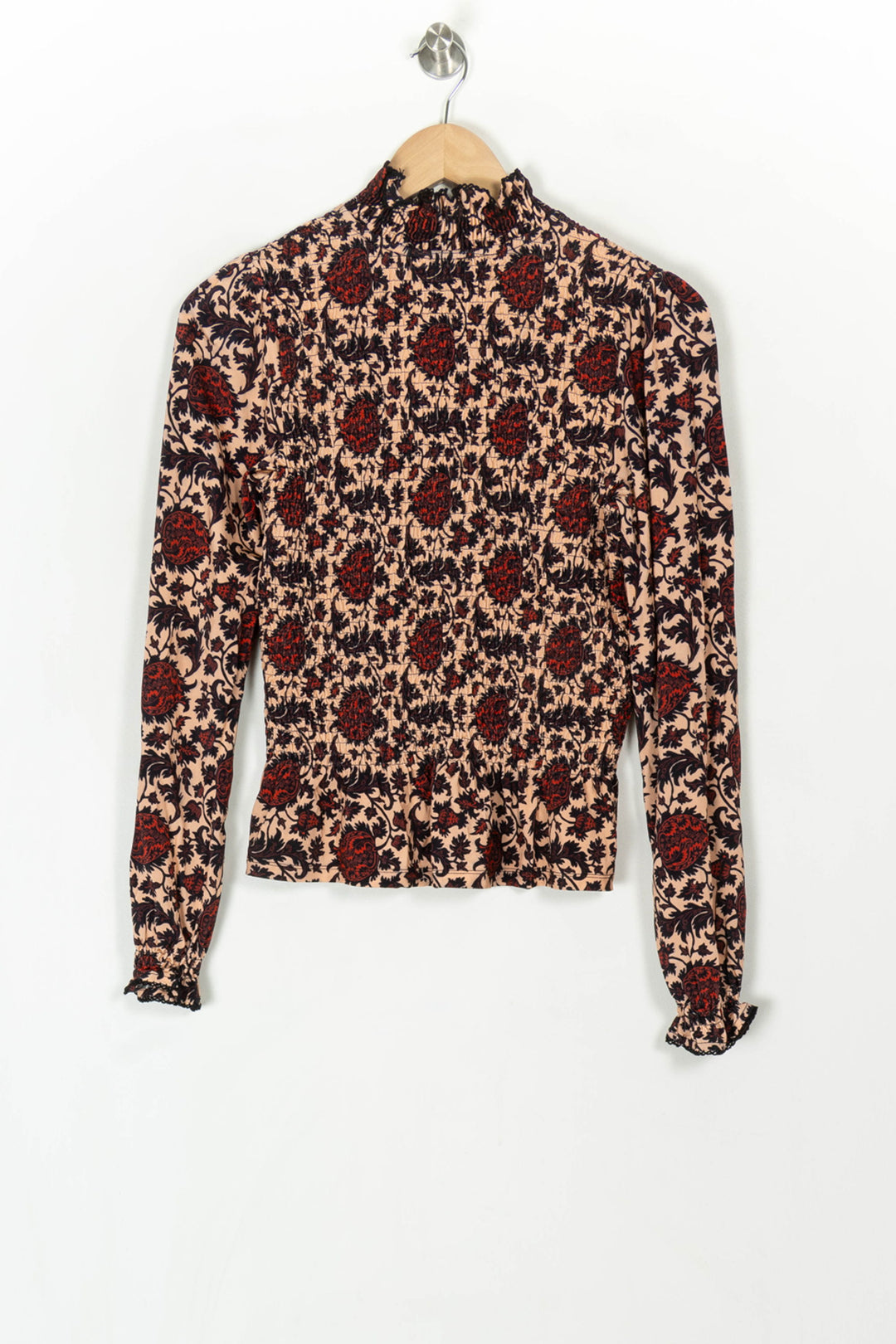 Blouse Fleurie Beige et Rouge - Taille S/36 de la marque Sandro | PARAD119472 - Vendu par Paradigme - Image 5