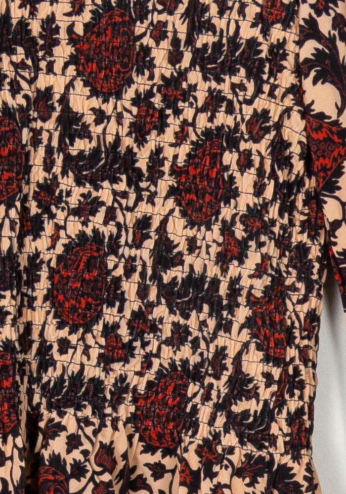 Blouse Fleurie Beige et Rouge - Taille S/36 de la marque Sandro | PARAD119472 - Vendu par Paradigme - Image 3