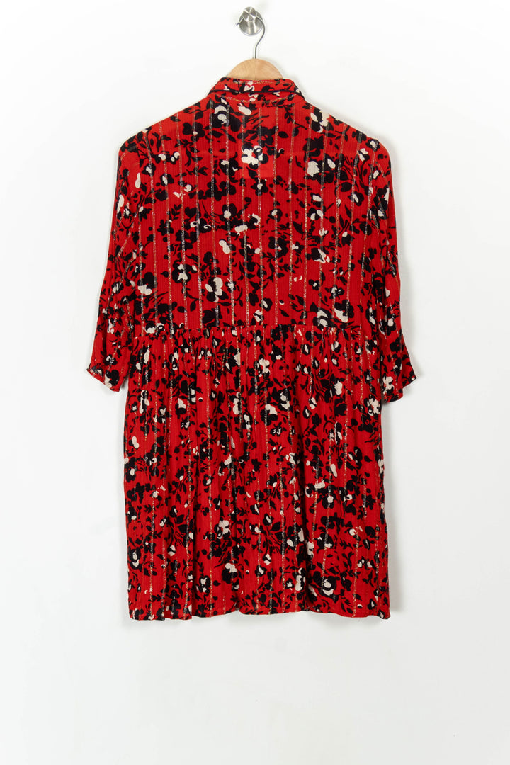 Robe Chemise Rouge et Noir - Taille S/36 de la marque ba&amp;sh | PARAD119474 - Vendu par Paradigme - Image 5