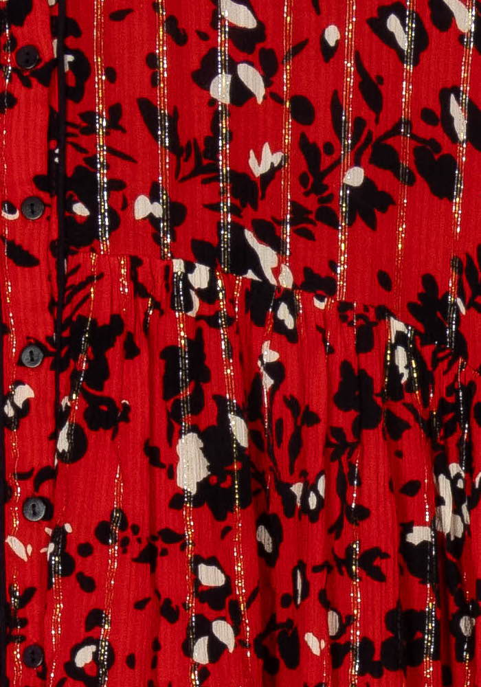 Robe Chemise Rouge et Noir - Taille S/36 de la marque ba&amp;sh | PARAD119474 - Vendu par Paradigme - Image 3