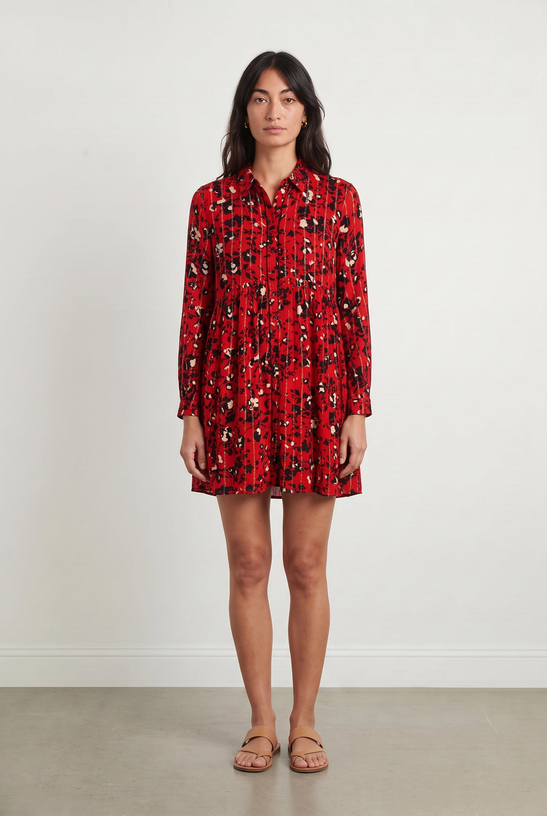 Robe Chemise Rouge et Noir - Taille S/36 de la marque ba&amp;sh | PARAD119474 - Vendu par Paradigme - Image 1