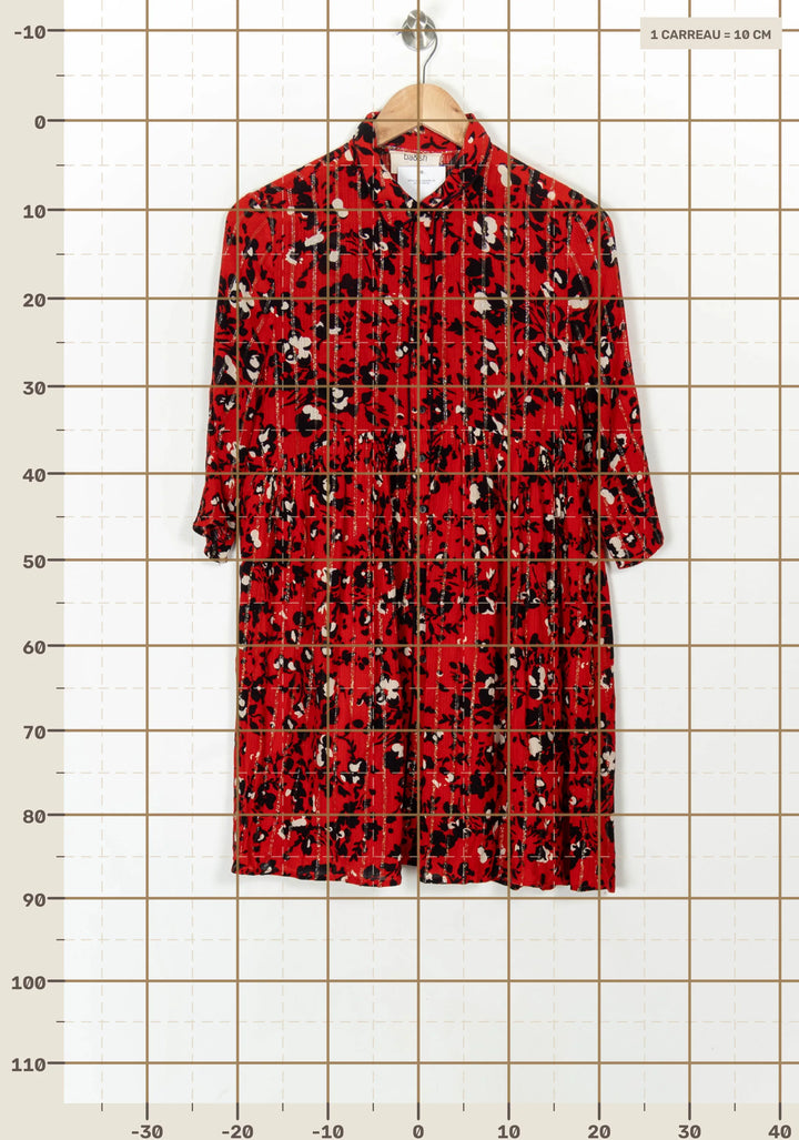 Robe Chemise Rouge et Noir - Taille S/36 de la marque ba&amp;sh | PARAD119474 - Vendu par Paradigme - Image 4