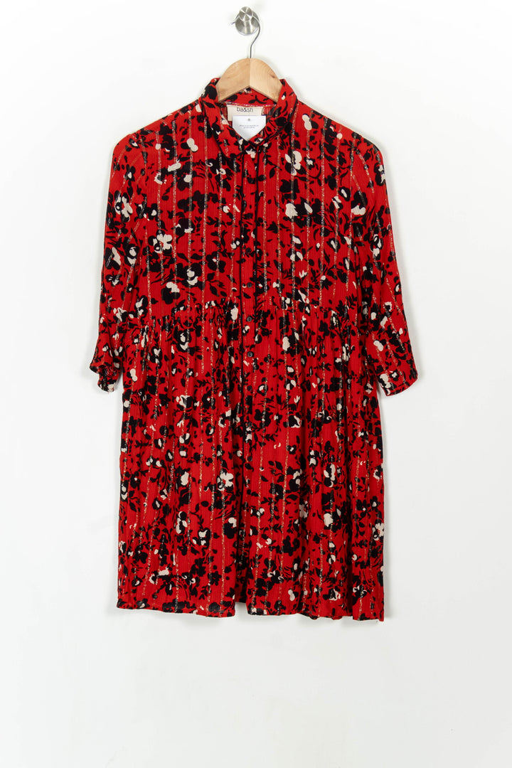 Robe Chemise Rouge et Noir - Taille S/36 de la marque ba&amp;sh | PARAD119474 - Vendu par Paradigme - Image 2