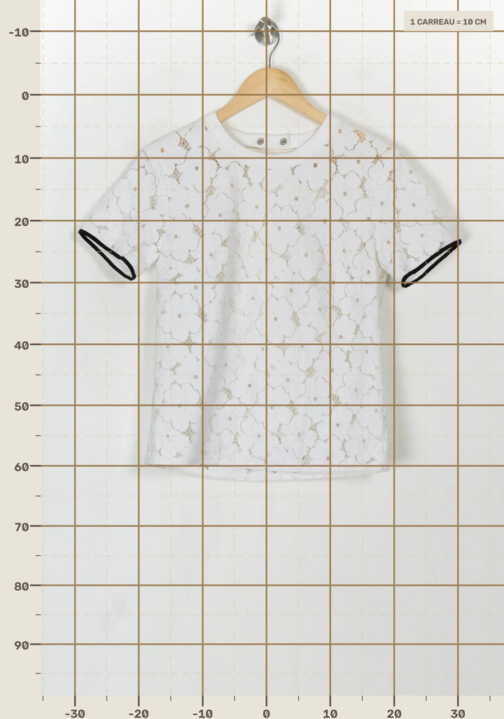 Blouse Blanche et Noire - Taille S/36 de la marque Sandro | PARAD119476 - Vendu par Paradigme - Image 4