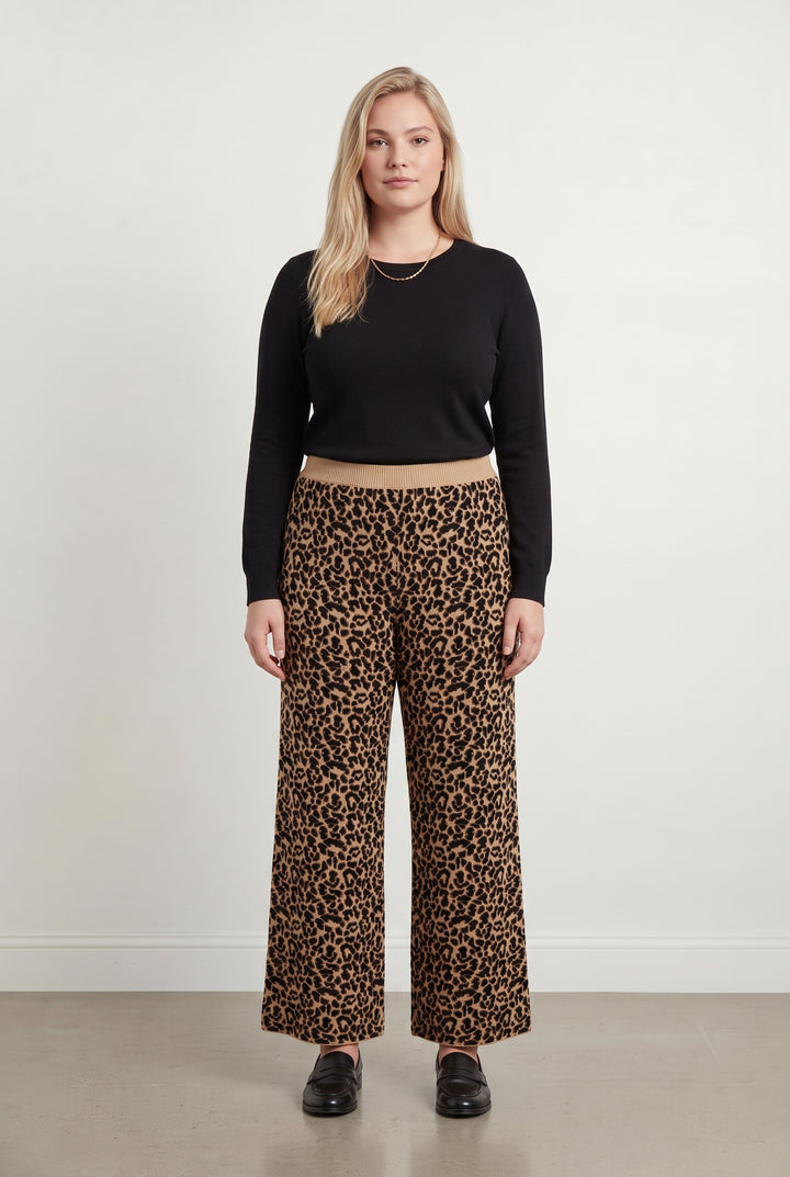 Pantalon Léopard Beige et Noir - Taille XL/42 de la marque Petite Mendigote | PARAD119492 - Vendu par Paradigme - Image 1