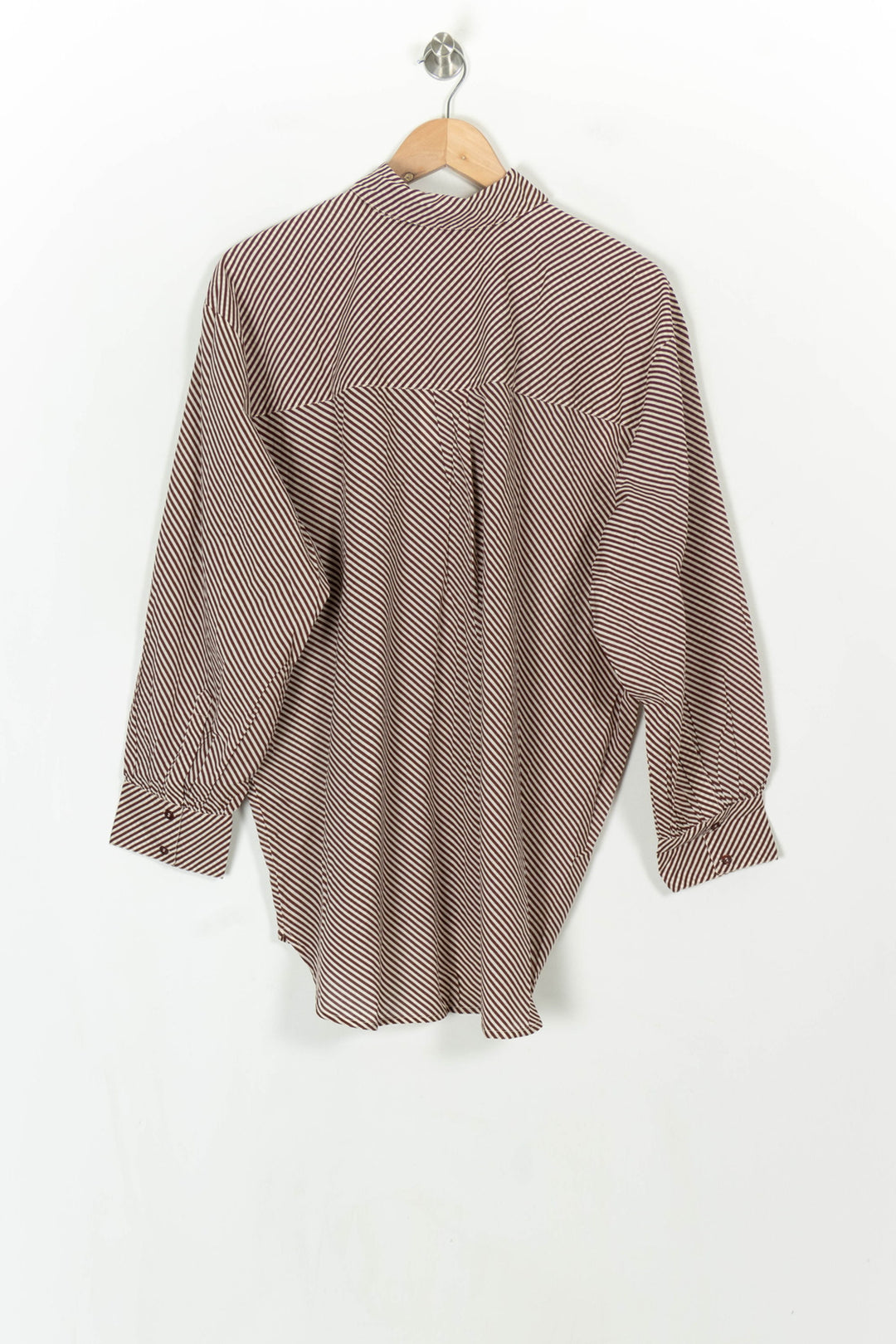 Chemise Rayée Marron et Blanche - Taille M/38 de la marque Petite Mendigote | PARAD119496 - Vendu par Paradigme - Image 5