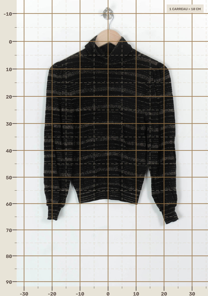 Pull Noir et Doré - Taille M/38 de la marque Petite Mendigote | PARAD119498 - Vendu par Paradigme - Image 4