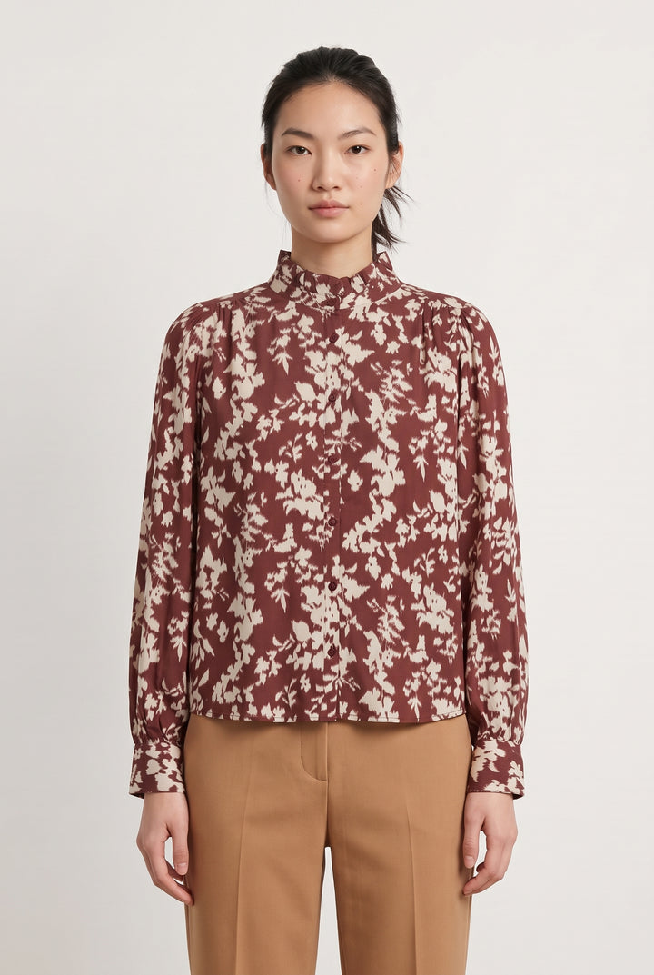 Blouse Bordeau et Blanche - Taille S/36 de la marque Petite Mendigote | PARAD119500 - Vendu par Paradigme - Image 1