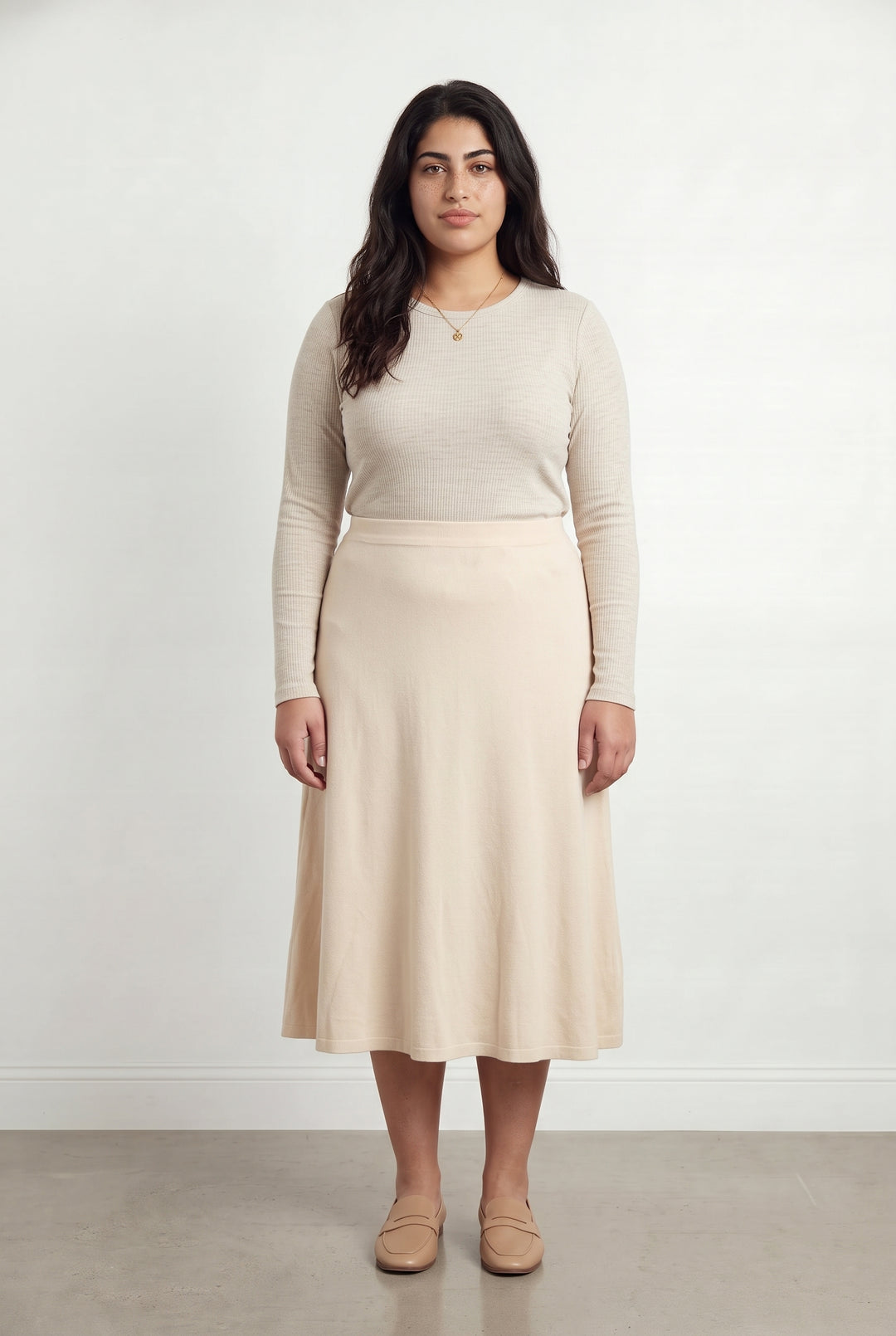 Jupe Midi Beige - Taille XL/42 de la marque Petite Mendigote | PARAD119501 - Vendu par Paradigme - Image 1