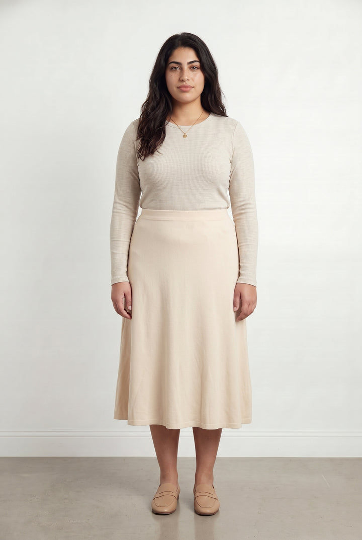 Jupe Midi Beige - Taille XL/42 de la marque Petite Mendigote | PARAD119501 - Vendu par Paradigme - Image 1