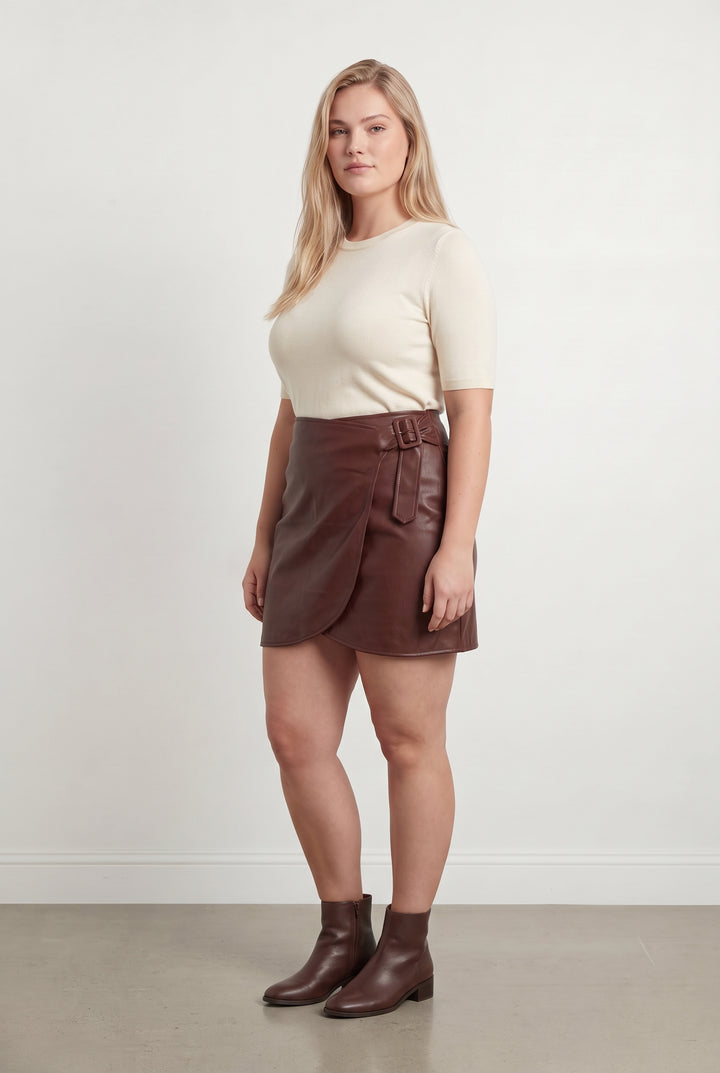 Jupe Portefeuille Bordeaux - Taille XXL/44 de la marque Petite Mendigote | PARAD119508 - Vendu par Paradigme - Image 1