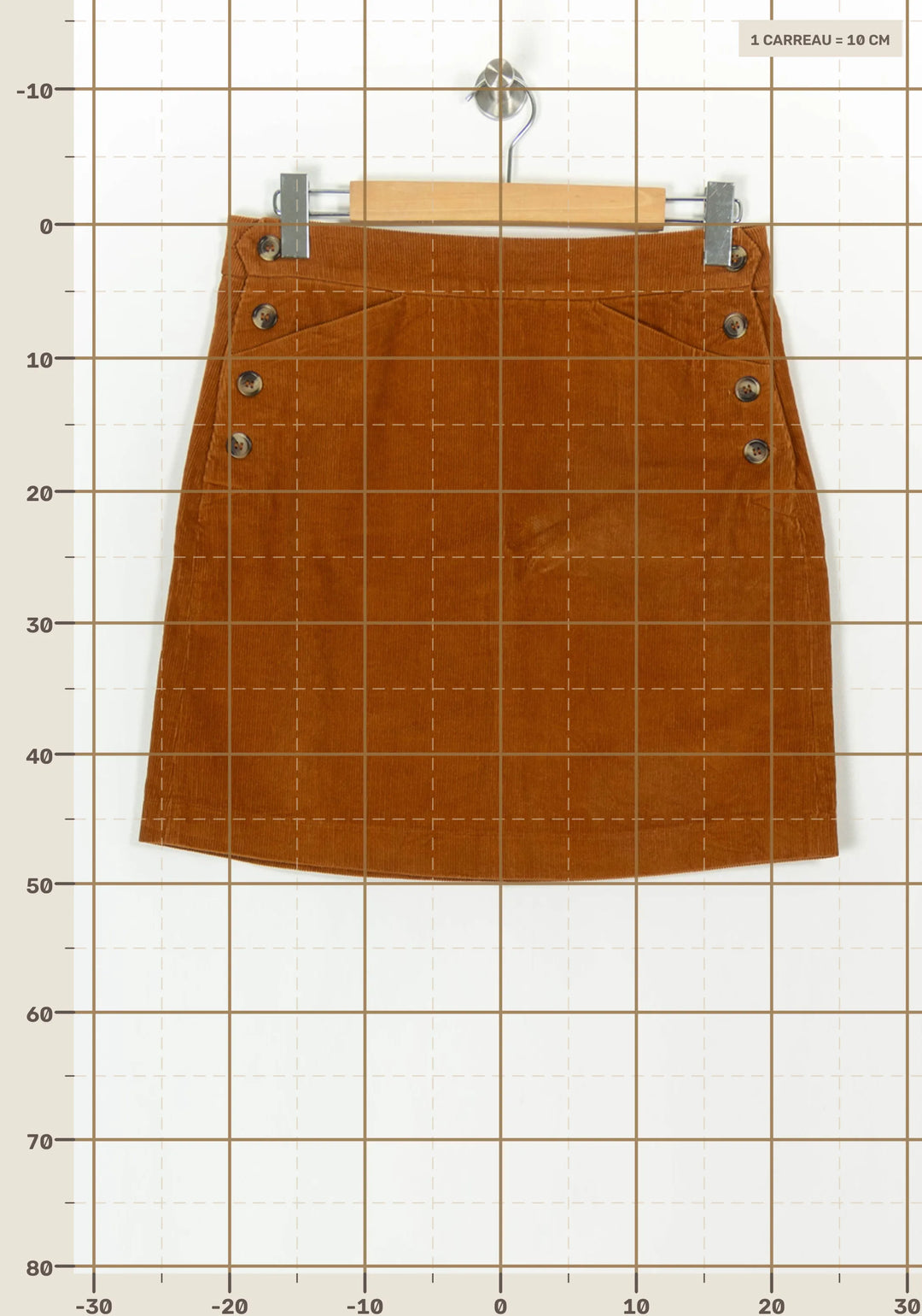 Jupe Marron - Taille L/40 de la marque Petite Mendigote | PARAD119518 - Vendu par Paradigme - Image 4