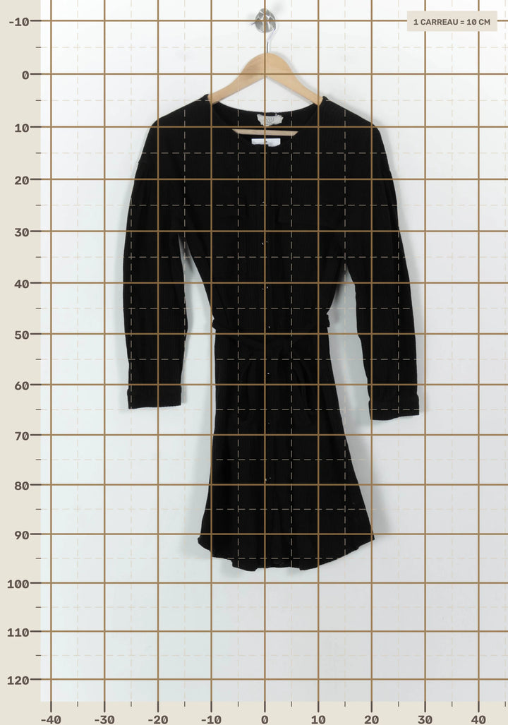Robe Chemise Noire - Taille S/36 de la marque SAAJ | PARAD119530 - Vendu par Paradigme - Image 4
