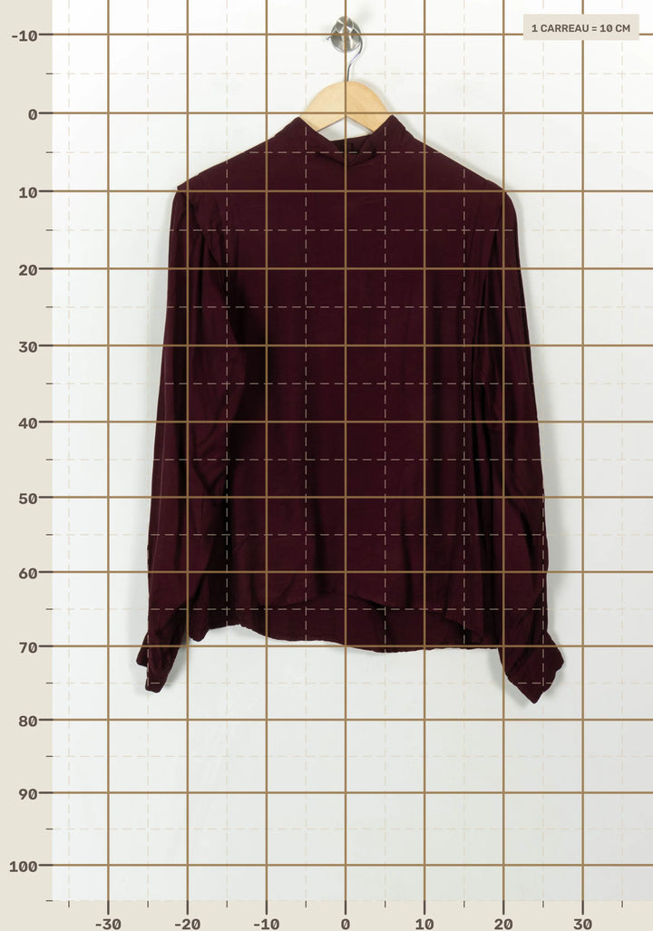 Blouse Bordeaux - Taille XS/34 de la marque Modetrotter | PARAD119531 - Vendu par Paradigme - Image 4