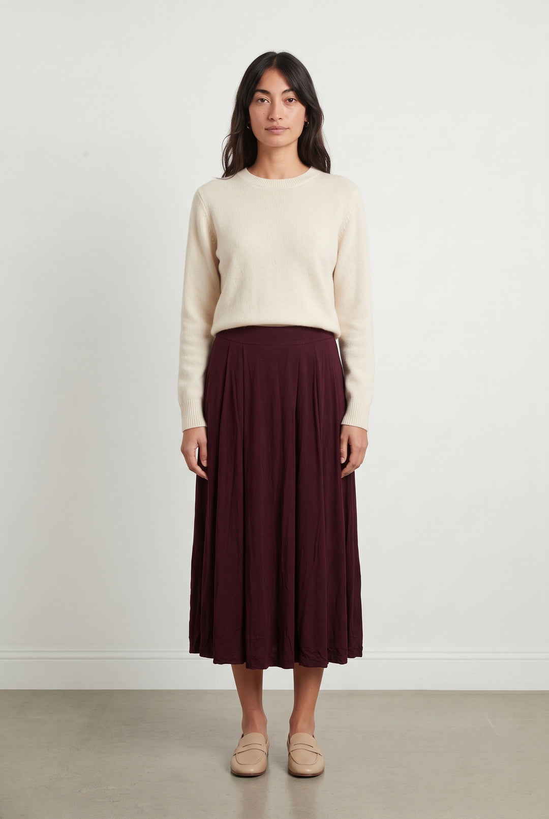 Jupe Plissée Bordeaux - Taille XS/34 de la marque Modetrotter | PARAD119532 - Vendu par Paradigme - Image 1