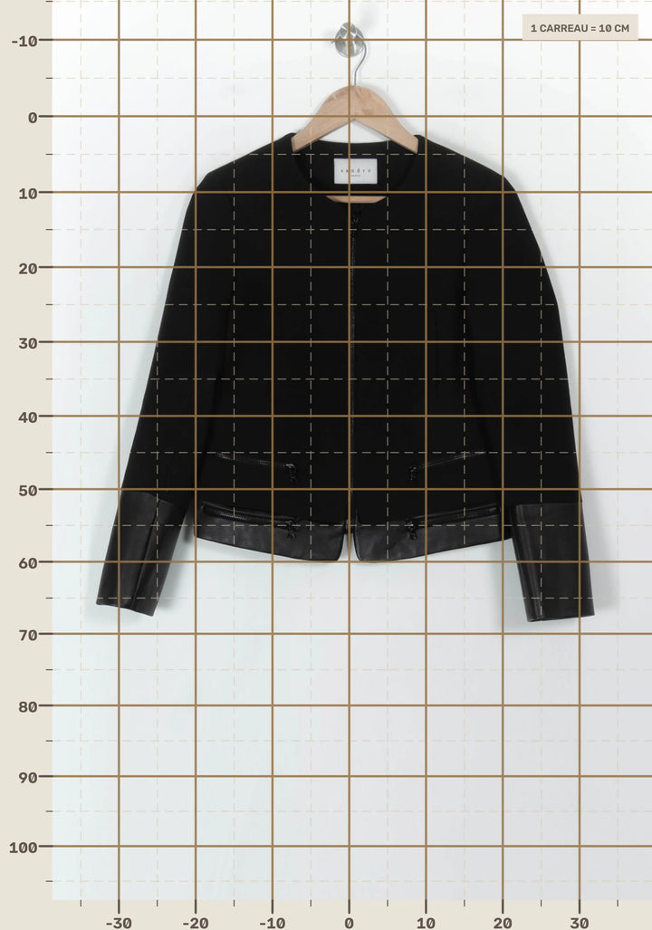 Veste Noire - Taille M/38 de la marque Sandro | PARAD119544 - Vendu par Paradigme - Image 4