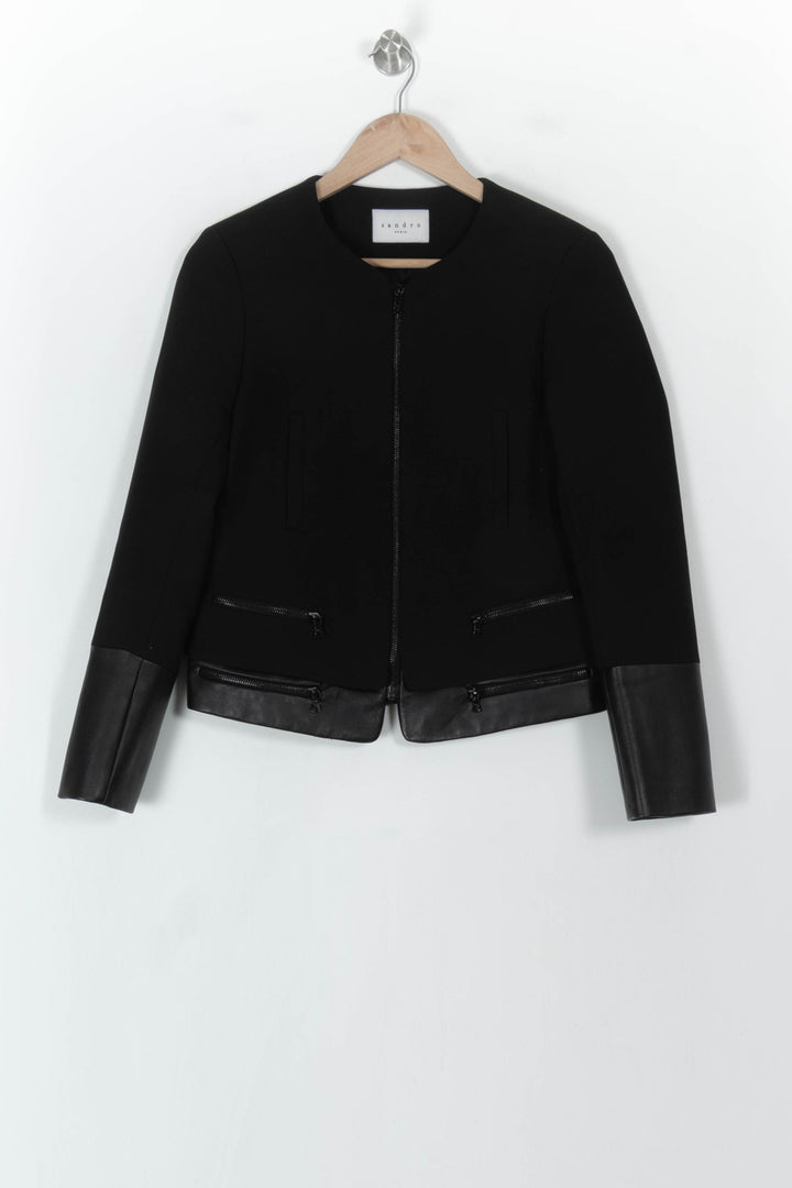 Veste Noire - Taille M/38 de la marque Sandro | PARAD119544 - Vendu par Paradigme - Image 2